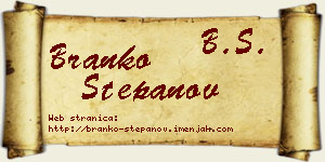 Branko Stepanov vizit kartica